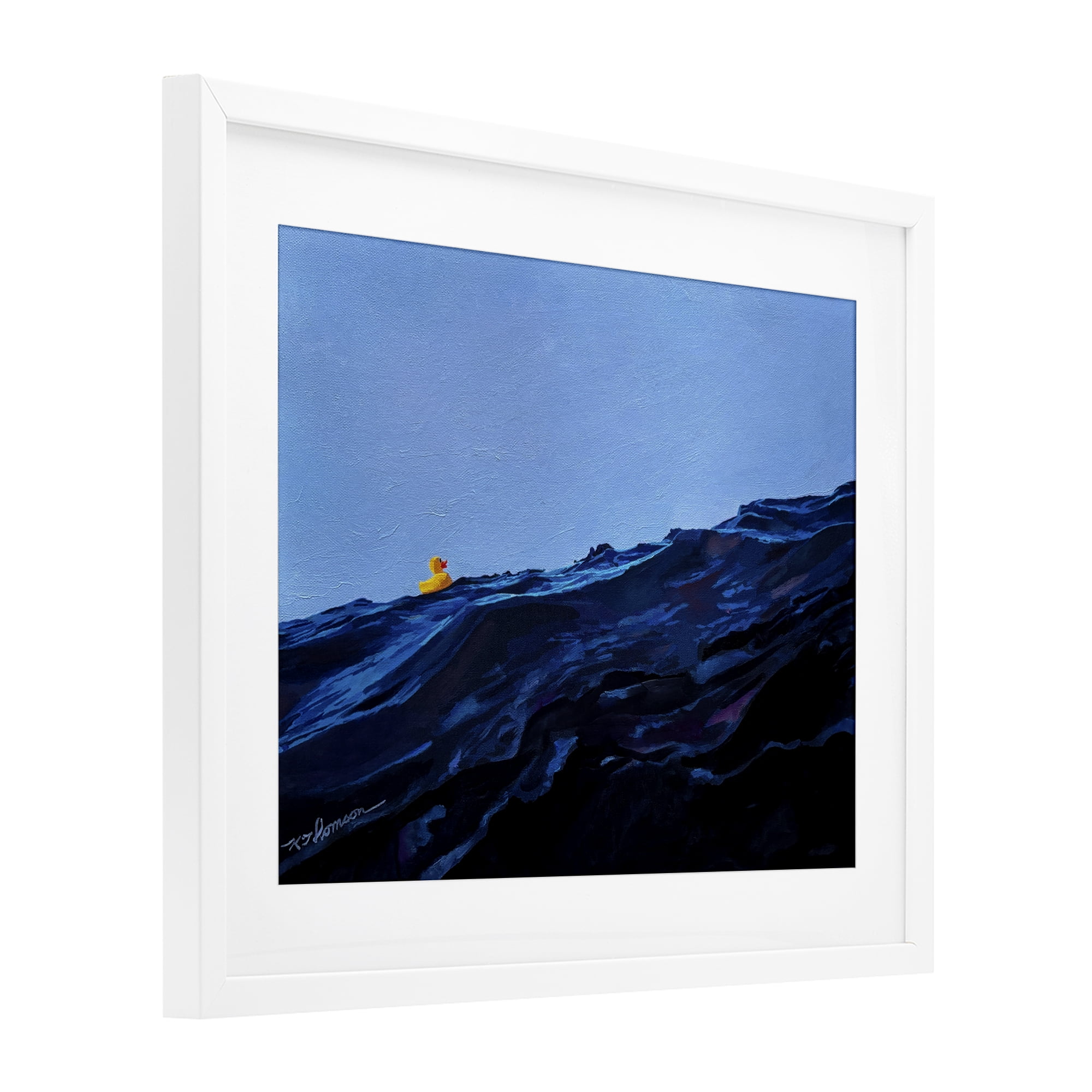 You're The One Duck White Framed Print Under Glass, design by Keith Thomson