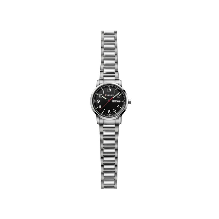 Wenger Attitude Heritage Black Dial with Stainless Steel Bracelet