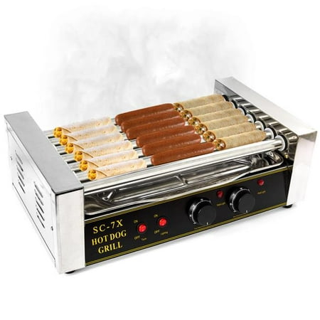 KapscoMoto HOM-019 Hot Dog Grill Roller Commercial 18 Maker Warmer Cooker Machine - Stainless