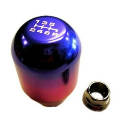 - 10x1.25mm Thread 6 speed JDM Type-R Shift Knob in Titanium Blue Burn Billet Aluminum for Infiniti G35 G37 G37S