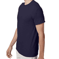 thumbnail image 2 of Hanes Men's Perfect-T Triblend T-Shirt, UPF 40+ Sun Protection, Soft Cotton Blend Tee, Navy Triblend, M, 2 of 5