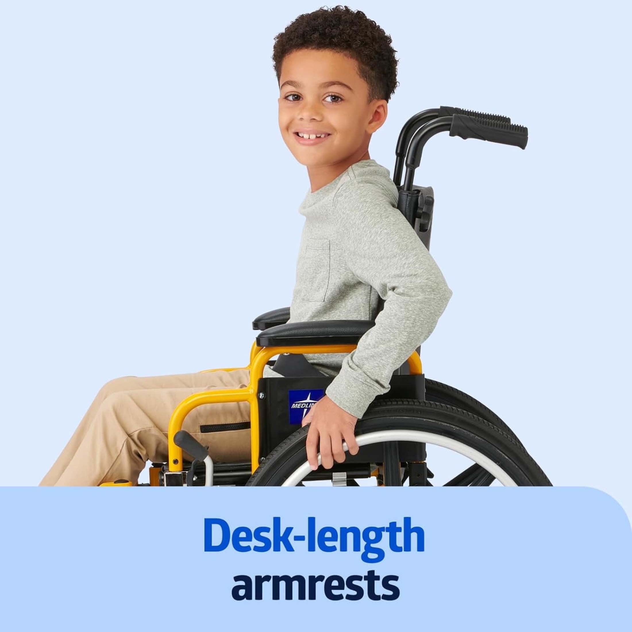 Medline K4 Extra-Wide Lightweight Wheelchair, 22" Wide Seat, Removable Desk-Length Arms, Elevated Leg Rests