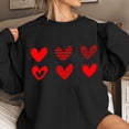 thumbnail image 1 of Qertyioot Chemise Cœur d'Amour Pull de la Saint-Valentin, Imprimé Mode Femme Manches Longues Col Rond Blouse Ample, 1 of 3