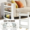 thumbnail image 4 of CZMJY Slim Storage Cart 4 Tier, Rolling Narrow Island Cart, Side Cabinet w/Handle, Space Saving Trolley, Kitchen Utility Cart Tower Rack for Dining Room Laundry Room Bathroom,, 4 of 9