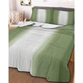 thumbnail image 3 of Quilts Twin-XL Size Bedding Set, Dark Green Striped Lightweight Quilted Comforter, Green White Ombre Farmhouse Gradient Soft Reversible Bedspread Coverlet with Pillow Covers for All Season, 68" x 98", 3 of 7