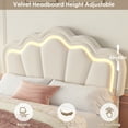thumbnail image 6 of Homfa Full Size LED Bed Frame with 2 Drawers, Velvet Upholstered Platform Bed Frame with Adjustable Petal Headboard for Bedroom, Beige, 6 of 7