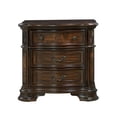 thumbnail image 3 of Home Square 2 Piece Solid Wood Nightstand Set with 3 Drawer in Brown Cherry, 3 of 8