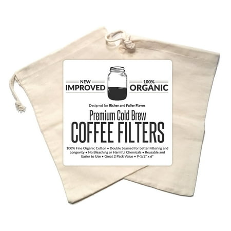Cold Brew Coffee Maker Filter Premium Organic Cotton Nut Milk Bag Cold Brew Coffee Maker Filter Premium Organic Cotton Nut Milk Bag Reusable 9 5 X 6