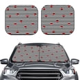 thumbnail image 2 of Goofa Ladybugs on Black and White Striped Pattern 2 Piece Car Windshield Sun Shade Foldable | Front Windshield Shade for Sun, Heat and UV Rays | Sunshade for Car Front Window-Large, 2 of 7
