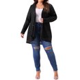thumbnail image 2 of Agnes Orinda Women's Plus Size Sequin Cardigans Sparkly Open Front Long Sleeve Outerwear Coat Glitter Jacket 1X Black, 2 of 5