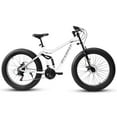 thumbnail image 2 of 26 Inch Mountain Bike With 4 Inch Fat Tire, 21-Speed Soft Tail Mountain Bike With Disc Brake And Full Suspension, Sturdy And Easy To Assemble, 2 of 9