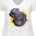 thumbnail image 4 of Inktastic Colorful Lurking Gator Women's Plus Size V-Neck T-Shirt, 4 of 5