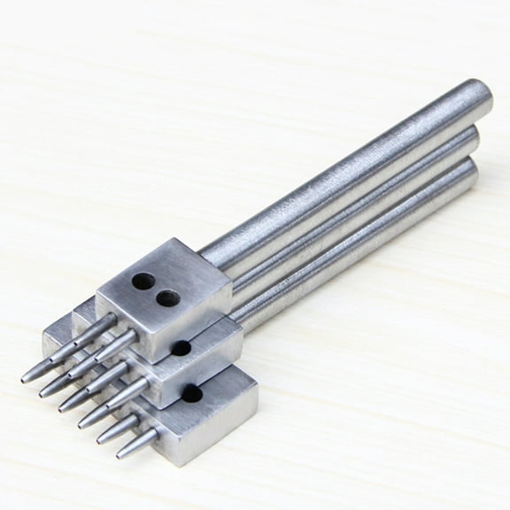 KALLORY 1Set Fabric Hole Puncher Punch Hole Punch Tool Kit Silver Steel For Leatherwork