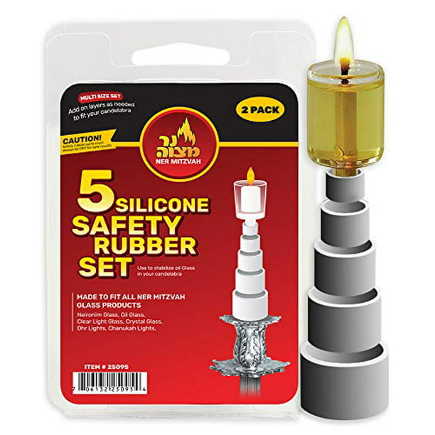 Ner Mitzvah Safety Rubber Set for Oil Candle Cups - 5 Layer - 2 Pack - use  in Canadlabras, Oil Menorahs - Walmart.com