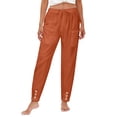 thumbnail image 5 of iHPH7 Linen Pants for Women Casual Linen Summer Outfits Boho Pants Linen Palazzo Lounge Pants Women Summer Pants Gauze Pants Flowy Linen Summer 2026 Fashion (S-5XL), 5 of 8