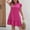 A_ Hot Pink, variant on SMihono Women Boho Solid Tie Neck Ruffle Hem Dress Plus Size Holiday Sleeveless Loose Waist Beach Mini Dresses Hot Pink XL