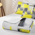 thumbnail image 4 of Homewish Yellow Watercolor Square Quilt Full,Vintage Abstract Artwork Full Bedspread Sets,3-Piece, 4 of 7