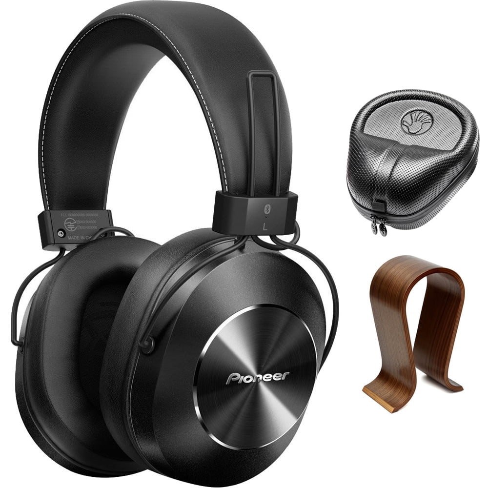 Pioneer Stereo Wireless Bluetooth Over Ear Headphones Black Se Ms7bt K With Slappa Hardbody Pro Full Sized Headphone Case Black Universal Wood Headphone Stand Walmart Com Walmart Com