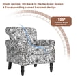 thumbnail image 6 of DREAMSIDEA Accent Chairs Set of 2 Upholstered Pattern Morden Armchair Comfy Linen Fabric Reading Chairs for Living Room,Rococo Black, 6 of 7