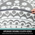 thumbnail image 3 of SHIQI-8Ft Round Outdoor Rug for Patios Clearance Reversible Mat Plastic Straw Patio Rugs Lightweight RV Camping Mat Circle Outside Area Rug Carpet for Balcony Deck Backyard Trailer Picnic BBQ,Grey, 3 of 4