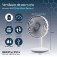 thumbnail image 2 of Ventilador recargable De Torre mesa Compacto para Escritorio Oficina Buró con cable usb silencioso de 4 velocidades altura de 30cm Beckon, 2 of 7