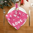 thumbnail image 2 of GZHJMY Valentine's Day Love Heart Cloth Napkins Set of 4, Reusable Washable Oversized Table Napkins for Family Wedding Dinner Party Home Decor, 20 Inch Decorative Washcloths, 2 of 7