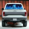 thumbnail image 6 of One Way Vision for Truck Suv Pickup Blue Flaming Skull 3D Rear Windshield Decal Sticker Decor Rear Window Glass Poster, 6 of 8