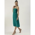 thumbnail image 4 of DressBerry Women’s Solid Viscose Rayon Square Neck Smocked Bust Flared Hem Adjustable Strapped Shoulders Light Weighted Casual&nbsp;Summerwear Beachwear Partywear All Purpose One Piece Dress, 4 of 7