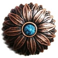 thumbnail image 2 of 1-1/2" Set 4 Screw Back Copper Flower Belt Bag Saddle Decorative Conchos CO528, 2 of 2