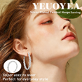 thumbnail image 2 of YOUNGYUE Silver Hoop Earrings for Women, Hypoallergenic Large Twisted Hoop Earrings, Cubic Zirconia, 2 of 6