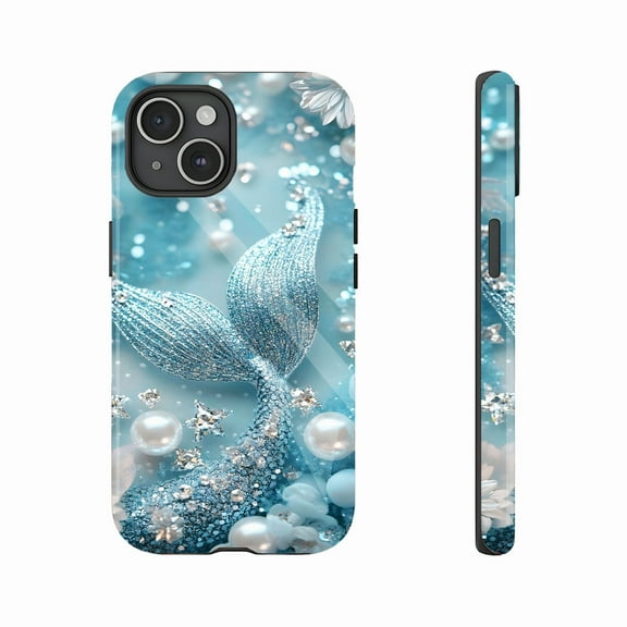 Mermaid Tail Glitter Phone Case for Women Elegant Sparkling Protective Cover Compatible with iPhone 11/12/13/14/15/16 (Pro Max/Plus)