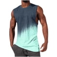 thumbnail image 2 of Mens Summer Tank Tops Sleeveless T Shirts Hawaiian Printed Tank Tops Round Neck Muscle Shirt Beach Holiday Vest Male Casual Loose Top Running Tops Lightweight Blouse Mint Green L, 2 of 5