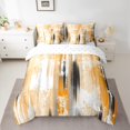 thumbnail image 2 of Homewish Modern Fashion Artwork Bedding Comforter Set 7 Pieces, Chic Orange Abstract Ombre Full Bedding Set, Teens Adult Women Men Reversible Fitted Sheet Flat Sheet, Super Cozy Room Decor, 2 of 7