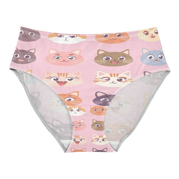 Women's Underwear Cute Cat Face Pattern Hipster Panties Underwear for women, X-Small