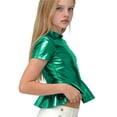 thumbnail image 5 of Amidoa Basic Girls T Shirts Cute Solid Summer Crewneck Tops Casual Kids Tees Green,7-8Years, 5 of 5