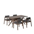thumbnail image 1 of Juego de Comedor de Madera con 4 Sillas Tapizadas para 4 Personas, Mesa y Sillas para Comedor y Cocina, Midtown Concept Capri, Nogal y Gris Oscuro, 1 of 5