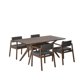 thumbnail image 1 of Juego de Comedor de Madera con 4 Sillas Tapizadas para 4 Personas, Mesa y Sillas para Comedor y Cocina, Midtown Concept Capri, Nogal y Gris Oscuro, 1 of 5