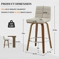 thumbnail image 2 of Foreate 26" Swivel Counter Height Bar Stool, PU Leather, 440LBS Capacity, Mid-Century Modern Design for Kitchen & Bar, 2 of 8