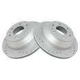 thumbnail image 2 of TRQ Rotor & Brake Pad Posi Ceramic Performance Drilled Slotted Rear Kit, 2 of 5