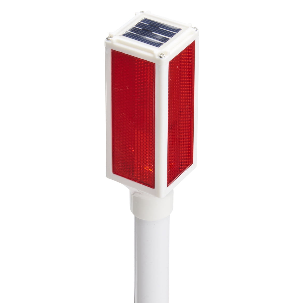 Alpine Corporation 43 White Plastic Solar-Powered Driveway Markers with  Red LED Lights, Set of 2 