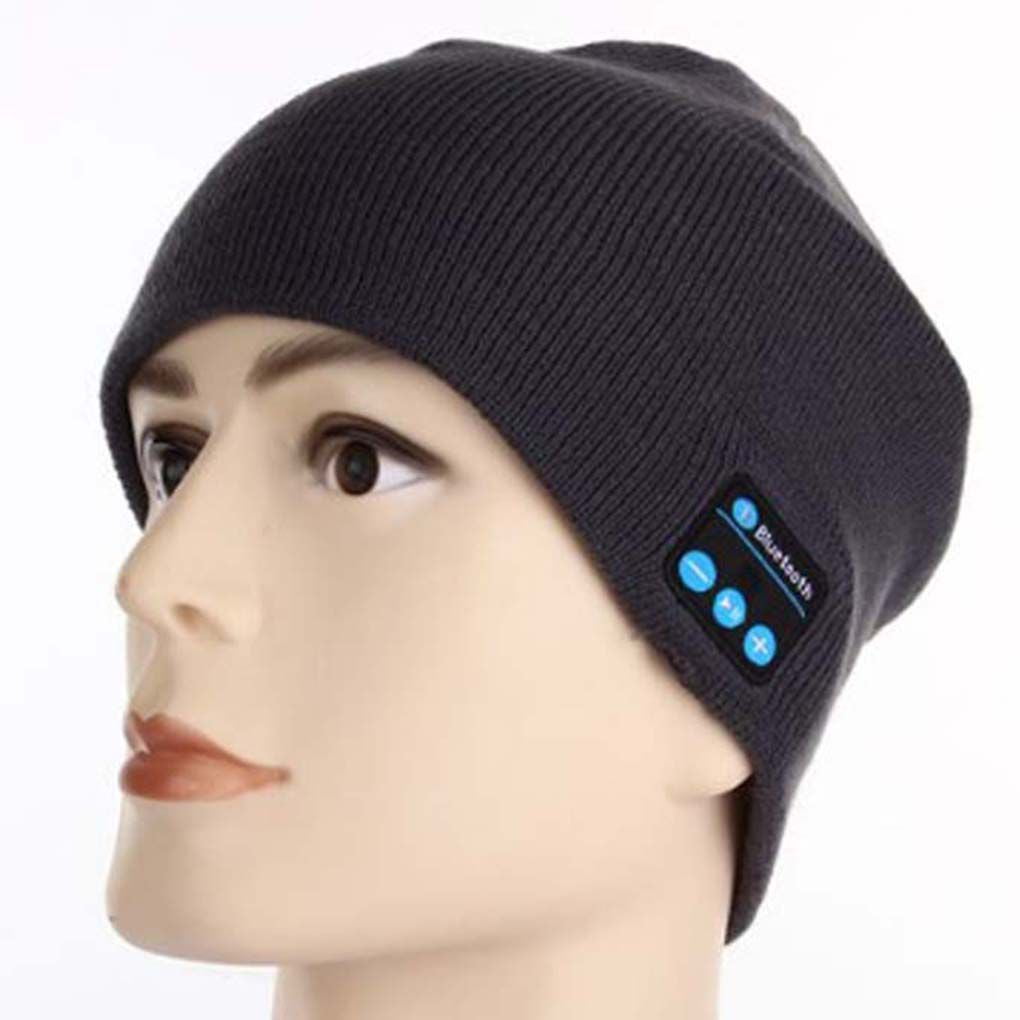 SMINKER Bluetooth Bonnet Chapeau V5.0 Stéréo Unisexe Crâne Tricot Cap Sans  Fil Hiver Tricot Chapeaux Courir Casque Cap Musique 