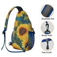 thumbnail image 3 of Sunflower and Truck Design Sling Bag Rustic Vintage Chest Bag with Anti-Theft Features Travel Daypack for Outdoor Enthusiasts, 3 of 5