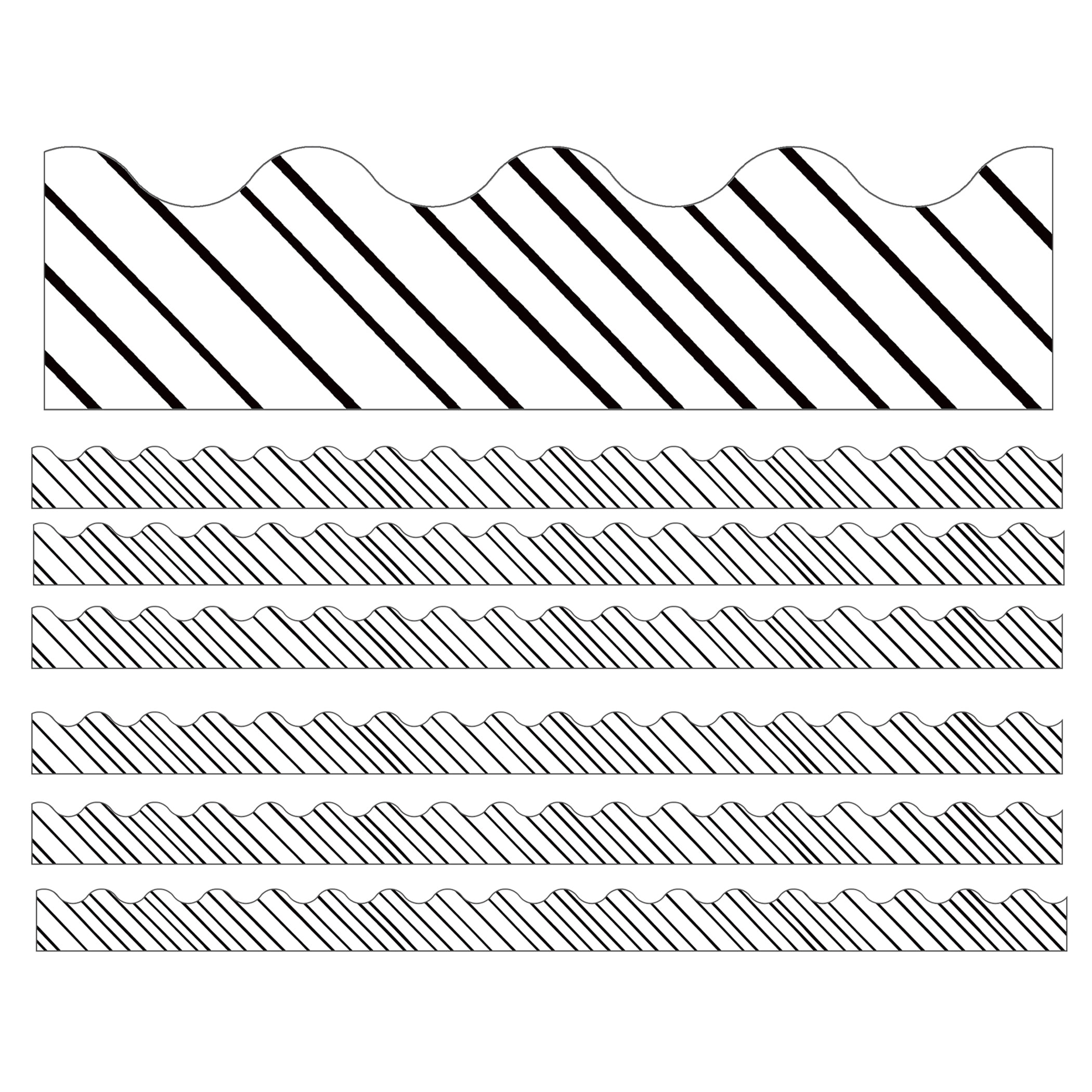 Carson Dellosa Education Kind Vibes Black and White Stripes Scalloped Borders, 78 Pieces
