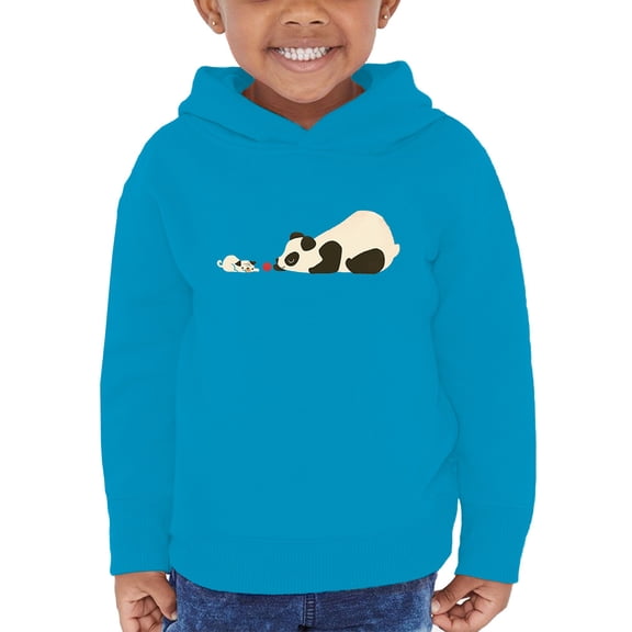 Image Conscious Panda And Dog Playing Hoodie Toddler -Jay Fleck Designs, Unisex 2 Toddler