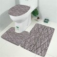 thumbnail image 2 of Black Geometric Diamond Striped Pattern Bathroom Rugs Sets 3 Piece,Toilet Cover Set,Absorbent Non Slip Bathroom Mats Sets with U-Shaped Contour Rug Toilet Rug Set, 2 of 5