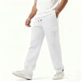 thumbnail image 5 of ZyeKqe Mens Cargo Sweatpants Fleece Lined Casual Fall Loose Fitted Straight Leg Sports Trousers with Pockets, 5 of 10