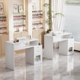 thumbnail image 6 of Ktaxon Nail Desk with Dust Collector, 47" Manicure Table with Storage Drawers & Glass Cabinet for Home Salon, White, 6 of 7
