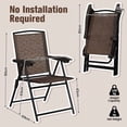 thumbnail image 4 of GVN 4 Pieces Folding Dining Chairs with Steel Armrests and Sling Back, Outdoor Furniture Chairs for Backyard, Porch, Garden, Poolside, 4 of 9