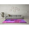 thumbnail image 3 of Ahgly Company Machine Washable Indoor Square Patchwork Purple Transitional Area Rugs, 7' Square, 3 of 4