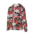 thumbnail image 2 of Daiia Skull and Roses UPF 50+ Sun Protection Hoodie Jacket Lightweight Long Sleeve Sun Shirt for Women Men with Pocket Hiking Outdoor-X-Large, 2 of 9